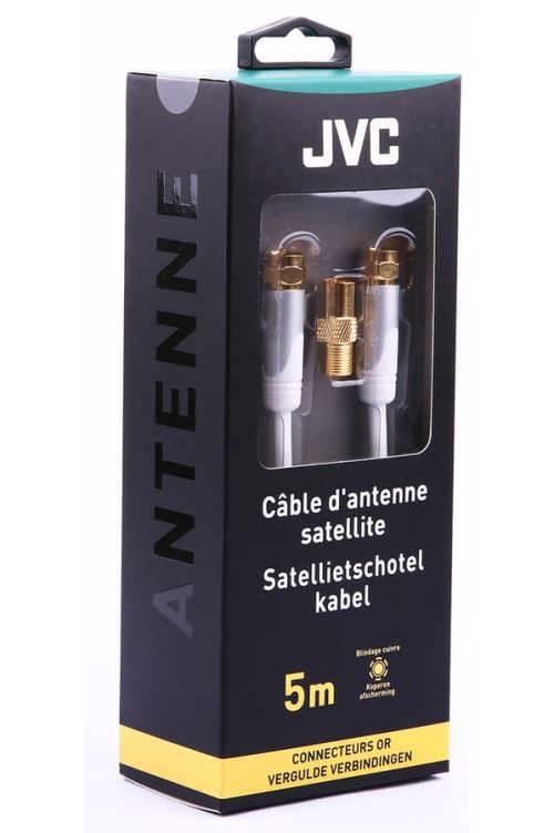 Cable video Jvc Câble sat F 5M blanc gold