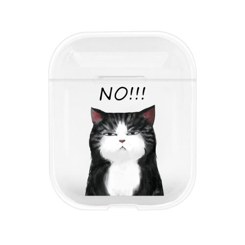 Coque en TPU modèle de dessin animé rigide chat pour votre Apple AirPods (2019)/(2016)