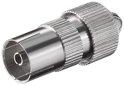 GOOBAY Lot de 3 Prises coaxiale (métallique) 9,5 mm fixation par vis Pour Raccorder un câble coaxial
