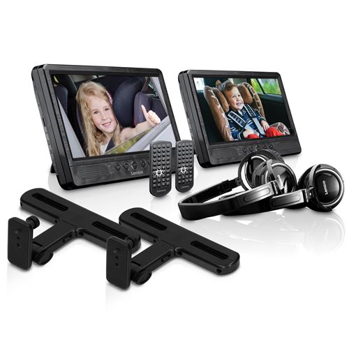 Lenco DVP-1045 - double DVD 10 pouces - USB - SD - 2 casques - Noir