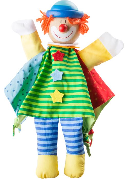 Small Foot Marionnette Clown 32 cm vert / bleu