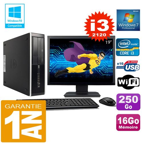Pc hp compaq 8300 sff core i3-2120 ram 16go disque 250 go wifi w7 ecran 19' État correct -  reconditionné disponible sur Fnac