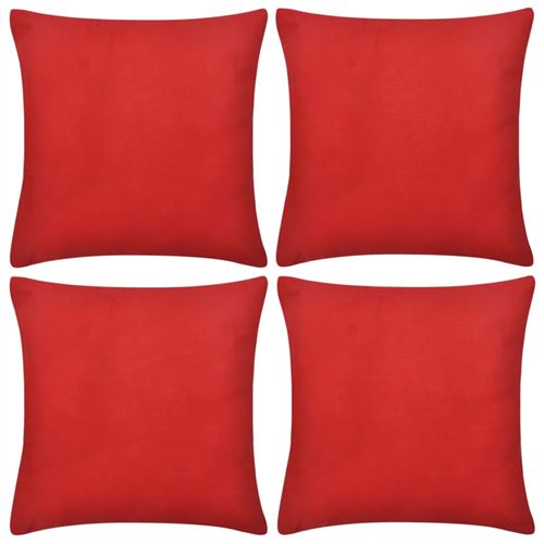 vidaXL Kussenhoezen Katoen 40x40cm rood 4 stuks
