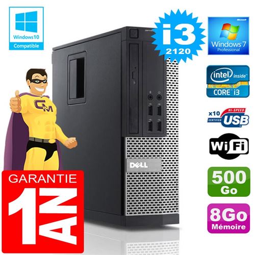 Pc dell 990 sff core i3-2120 ram 8go disque 500 go wifi w7