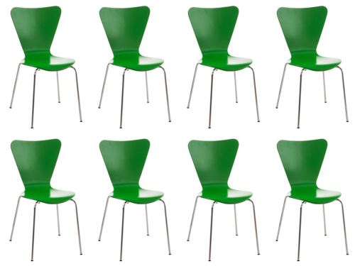 Lot de 8 chaises visiteur empilables Calisto , Vert