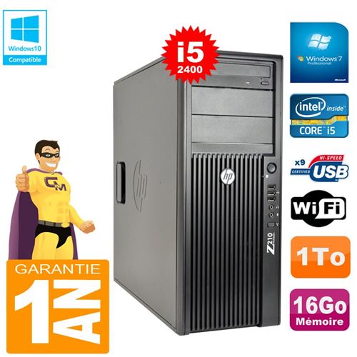 Pc tour hp workstation z210 i5-2400 ram 16go disque 1to graveur dvd wifi w7