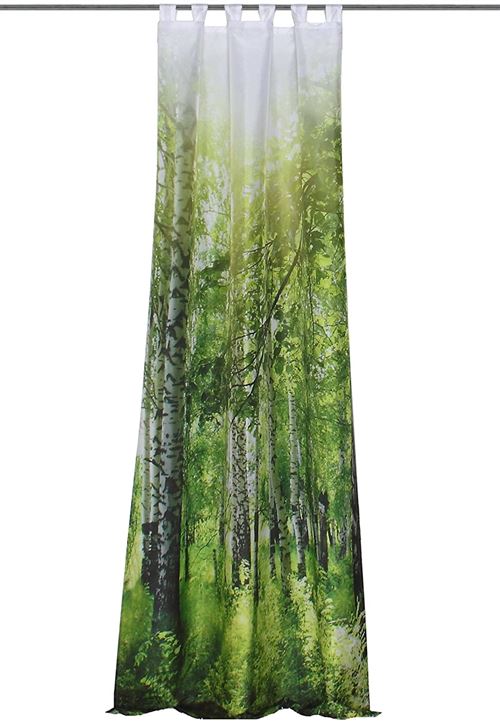 Home Fashion Rideau à Passants, Polyester, Vert, 245 x 120 cm
