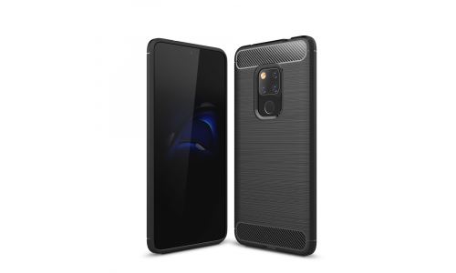 Coque pour Mate-20 coloris noir brossé et aspect carbone