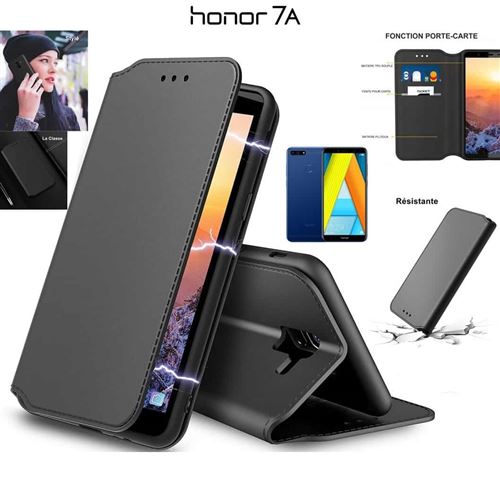 Etui Folio Porte carte HONOR 7A -Noir