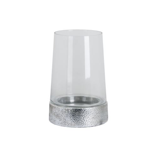 Hill Interiors - Grande lanterne cylindrique en céramique métallique (Taille unique) (Argent) - UTHI3041