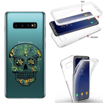 Coque Samsung Galaxy S10 Motif Jungle Tropical Géométrique Noir Et Blanc