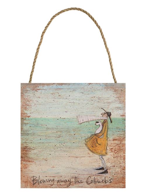 Sam Toft Art mural en bois 20 x 20 cm Blowing Away The Cobwebs
