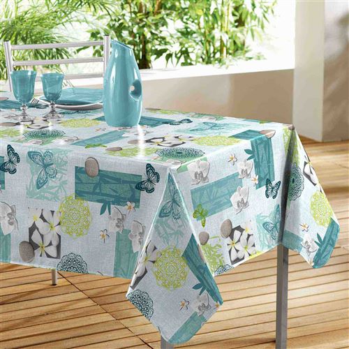 nappe rectangle 140 x 240 cm en toile ciré pvc lotusea