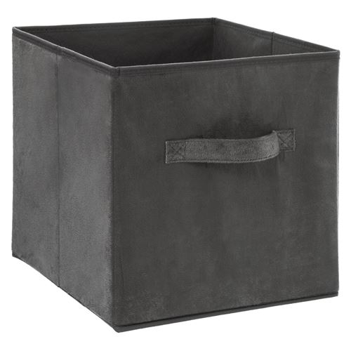 Boîte de rangement design velours Mix n' modul - L. 31 x l. 31 cm - Gris foncé