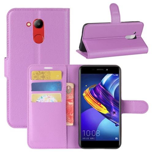 Huawei Honor V9 Play Housse Etui Cuir PU Violet Texture Litchi ALS47420