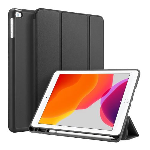 Etui en PU avec support tripliure et porte-stylo noir pour Apple iPad 10.2 (2019)