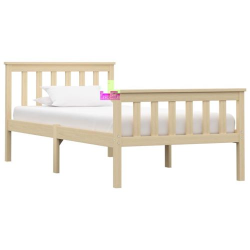 vidaXL Cadre de lit Naturel Bois de pin massif 100x200 cm