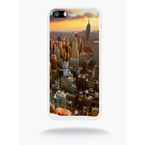 Coque New York Compatible Apple Iphone Se Silicone Blanc Mat