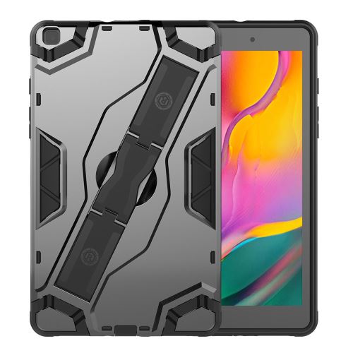 Coque en TPU style de bouclier antichoc avec béquille en sangle noir pour votre Samsung Galaxy Tab A 8.0 Wi-Fi (2019) SM-T290