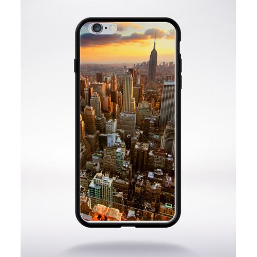 Coque New York Compatible Apple Iphone 6 Plus Bord Noir Silicone