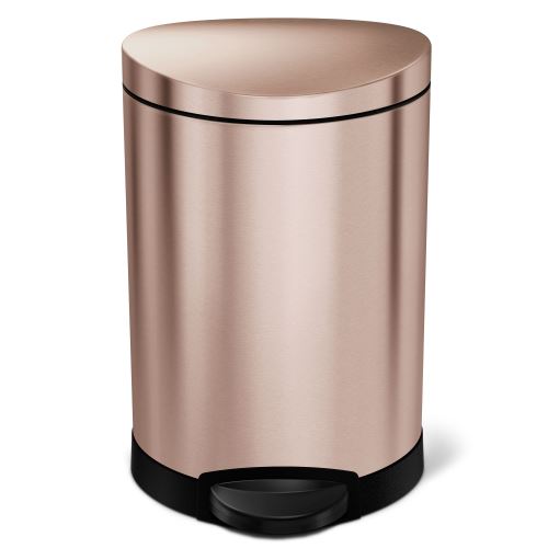 simplehuman Poubelle Demi-Lune À Pédale en Acier Inoxydable Or Rose 6L