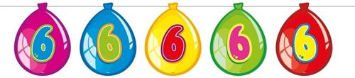 Folat Banderole 10 m Ballon Chiffre 6