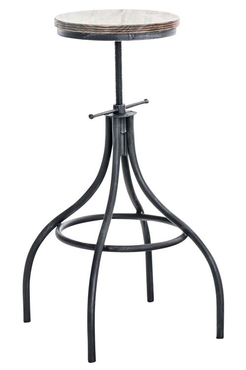 Tabouret de bar Jos , Argent antique