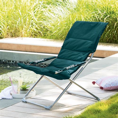 Fauteuil relax Milos bleu canard Hespéride
