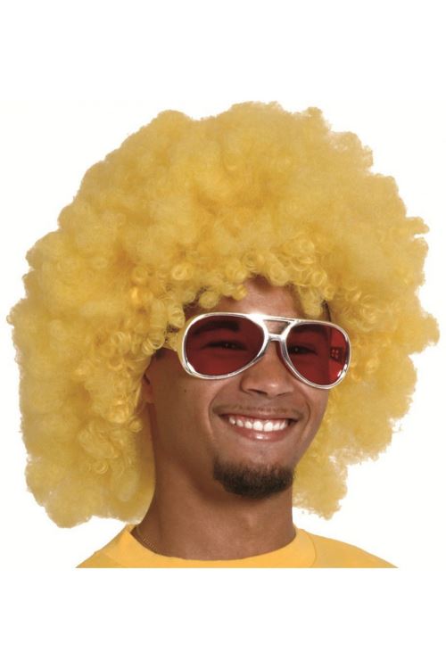 Perruque afro jaune