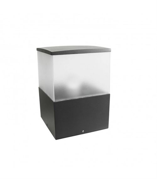 Grande Borne Cubik, aluminium et polycarbonate, gris urbain