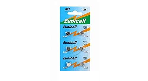 EUNICELL - Lot de 6 PILES AG2 D396 SR59W LR726 RW411 1.5V Alcaline