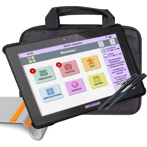 Tablette Tactile Senior Facilotab Pack L Onyx 10,1 32 Go Noir WiFi 4G