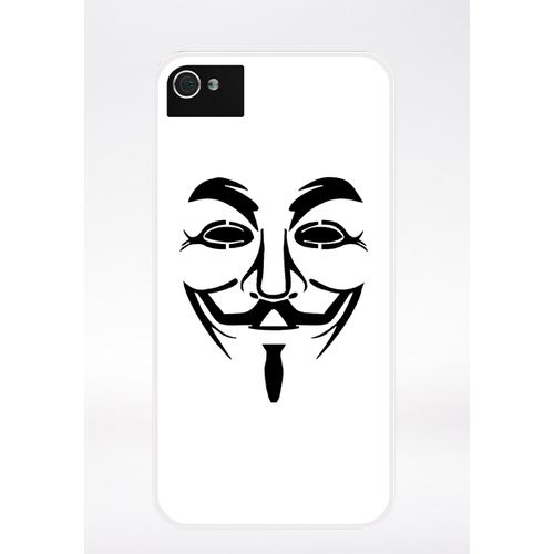 Coque Anonymous Blanc Compatible Iphone 4 Transparent