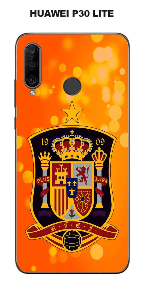 Coque Huawei P30 Lite design Foot Espagne fond bleu