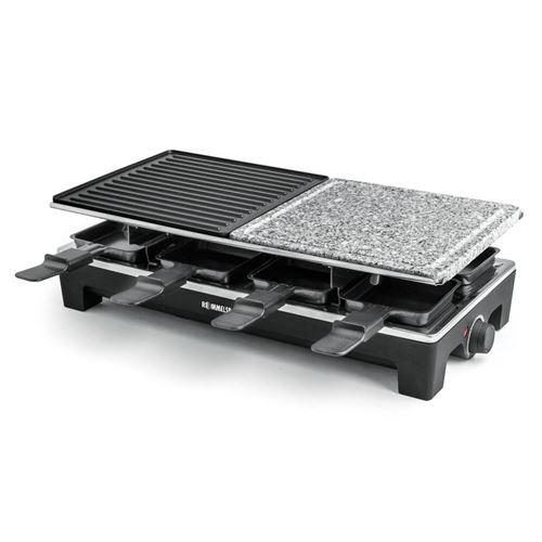 Rommelsbacher rcs 1350 raclette grill en acier inoxydable noir