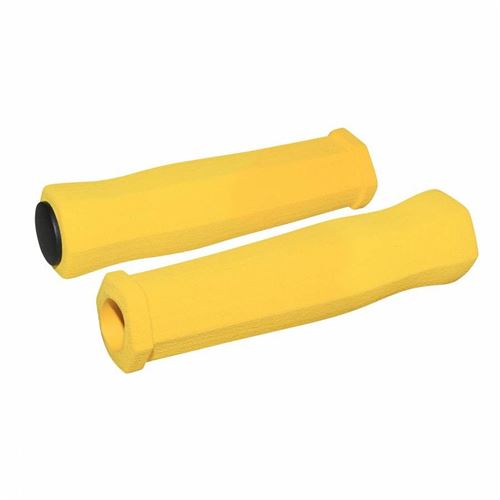 Poignee city-vtt newton mousse haute densite jaune 125mm (paire)