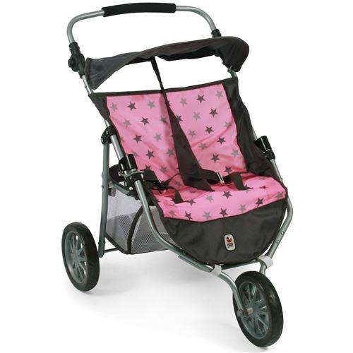 Bayer Chic 2000 697 83 Poussette Jogger 3 roues pour poupées jumelles - Coloris 83