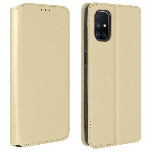 Housse pour Samsung Galaxy M51 Folio Portefeuille Fonction Support Or