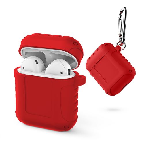 Coque en silicone WISETONY souple antichoc pour Apple AirPods - Rouge