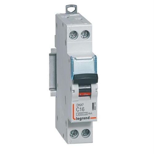 Legrand Noir Disjoncteur Dnx³ 4500 6Ka Borne À Vis 1 Module 1P+N 230V 16A - 406774
