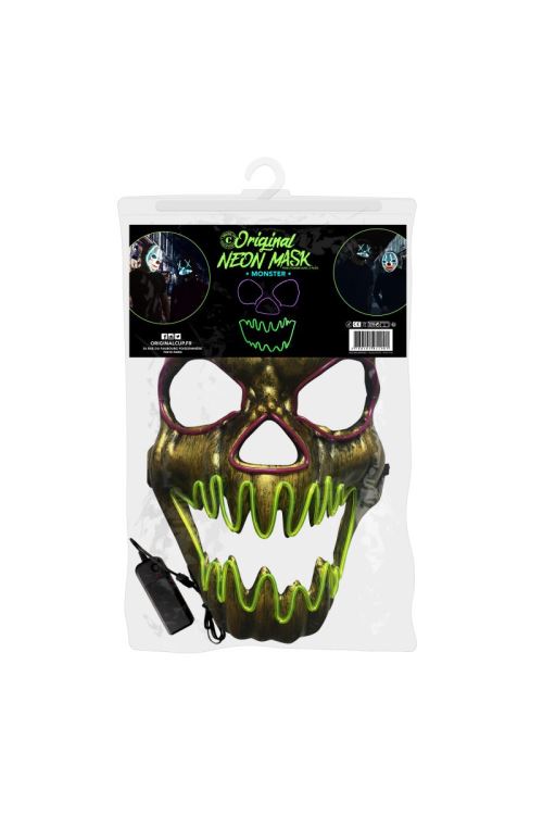 Masque Neon Monster Lumineux Halloween - Or - Taille Unique