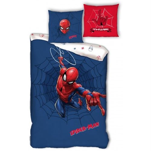 Spiderman Marvel Twip - Housse de Couette Enfant - Parure de lit Coton 1 place