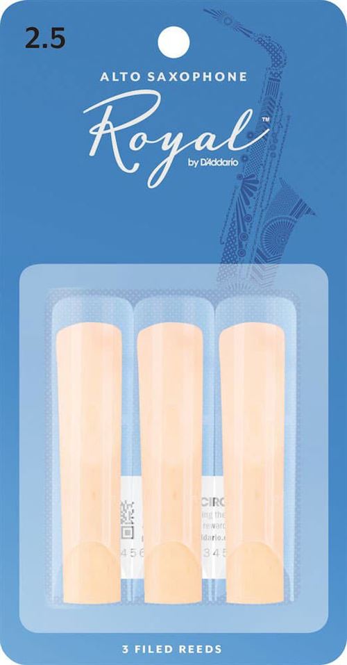 D'Addario RJB0325 - Anches saxophone alto, force 2.5, boîte de 3