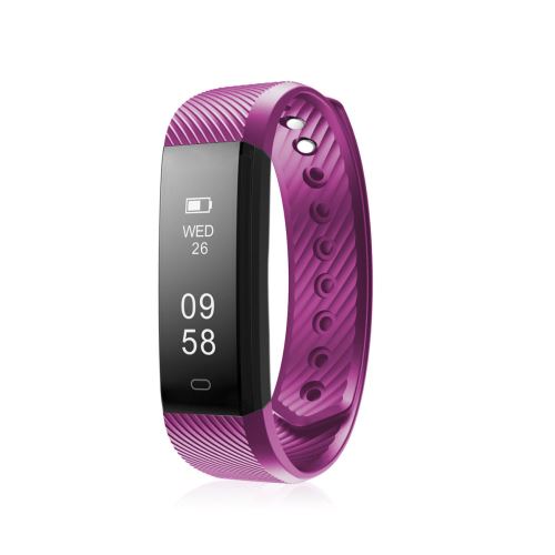 ID115HR montre intelligente de bracelet Moniteur Du Sommeil Brassard Fitness Tracker Violet