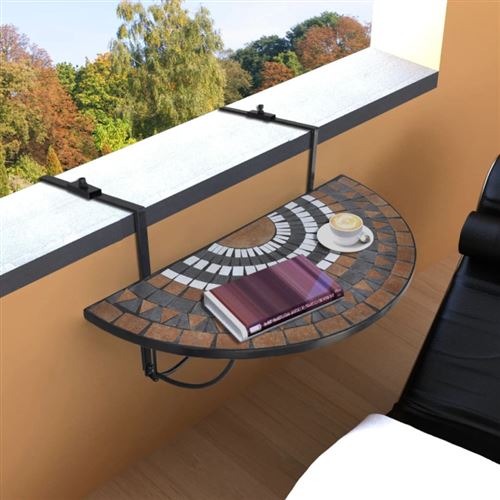 Vidaxl Table Suspendue De Balcon Mosaïque - Image 3