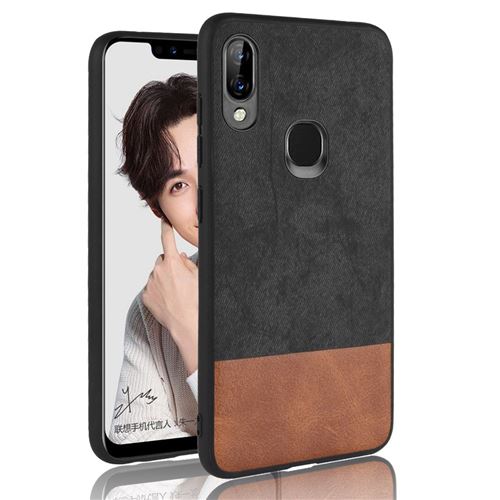 Etui en PU Hybride revêtu d'une couche d'épissure bicolore noir pour votre Lenovo S5 Pro