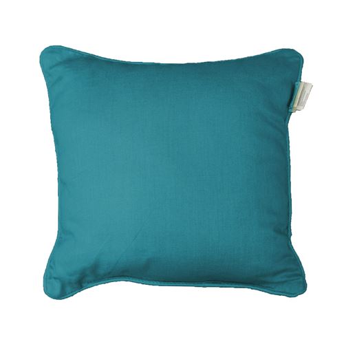 Housse de coussin +encart 40 x 40 cm coton uni panama Bleu