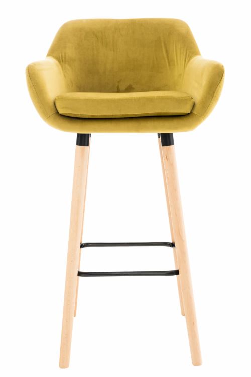 Lot de 2 tabourets de bar Grant en Velours , Jaune Lot de 2 tabourets de bar Grant en Velours , Jaune
