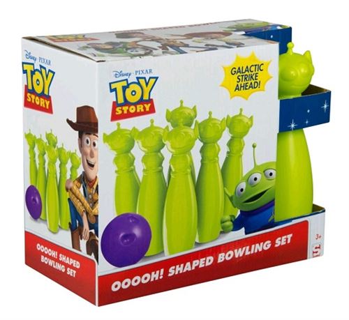 Set de bowling toy story : 6 quilles plastique alien + 1 boule - disney pixar - jeu plein air enfant