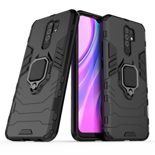 Coque Xiaomi Redmi 9 Anti Choc Housse Etui Antichoc Armor Avec Support Magnétique - Noir